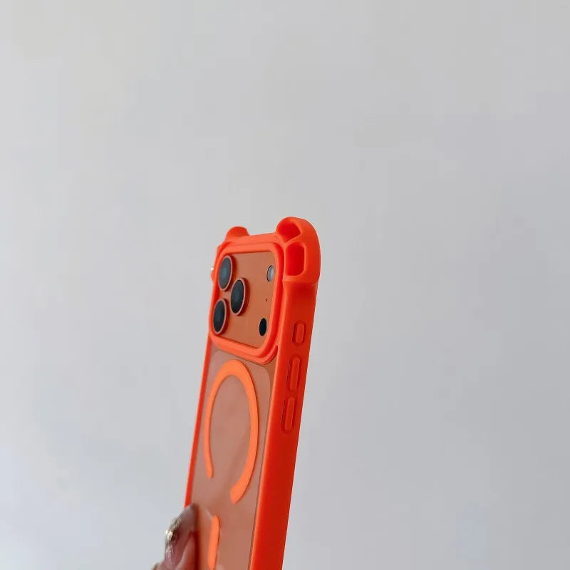 Lanyard UAV Case For iPhone 17 Pro Max 15 13 16 14 Plus 12 Magnetic Wireless Charging Four-Corner Shockproof Strap Clear Cover