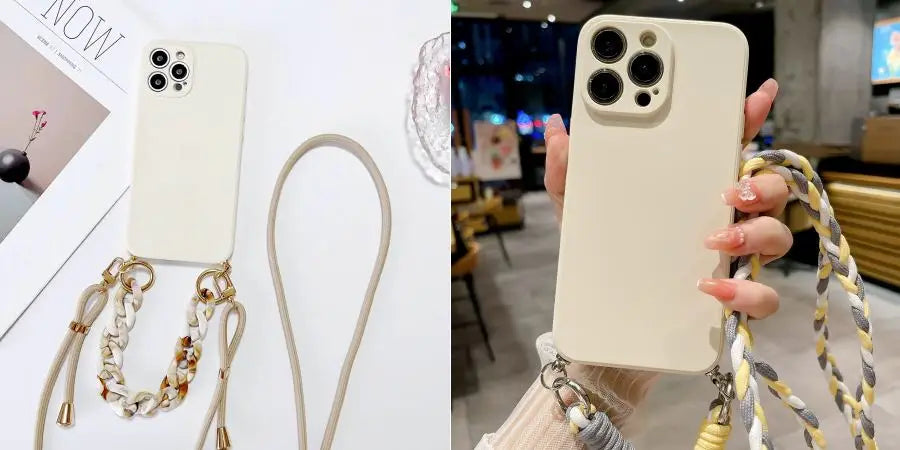 Lanyard UAV Case For iPhone 17 Pro Max 15 13 16 14 Plus 12 Magnetic Wireless Charging Four-Corner Shockproof Strap Clear Cover