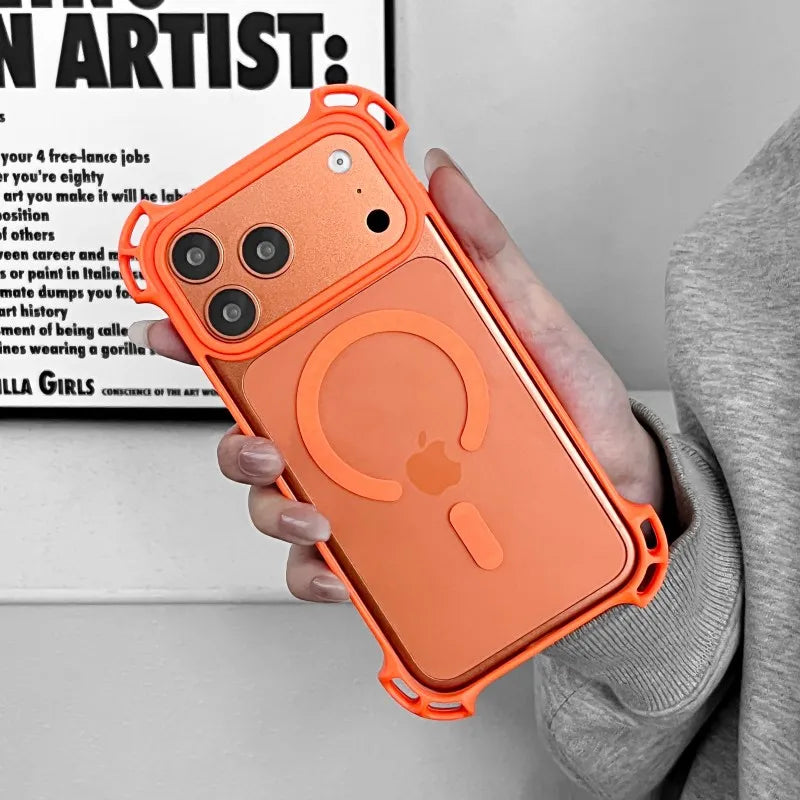 Lanyard UAV Case For iPhone 17 Pro Max 15 13 16 14 Plus 12 Magnetic Wireless Charging Four-Corner Shockproof Strap Clear Cover